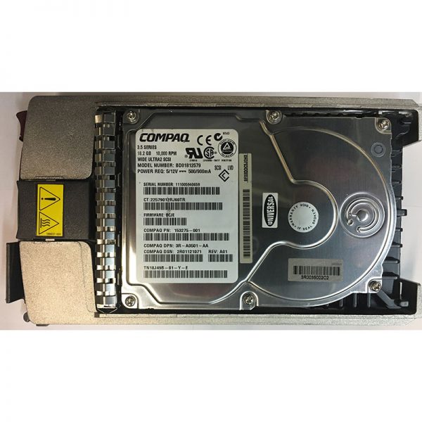 153275-001 - Compaq 18GB 10K RPM SCSI 3.5" HDD 80 pin w/ tray