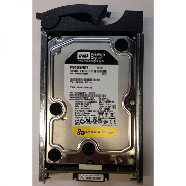 118032696 - EMC 1TB 7200 RPM SATA 3.5" HDD for all CX4's, CX3-80, -40, -40C, -40F, -20, -20C, -20F,- 10C series 15 bay enclosures.