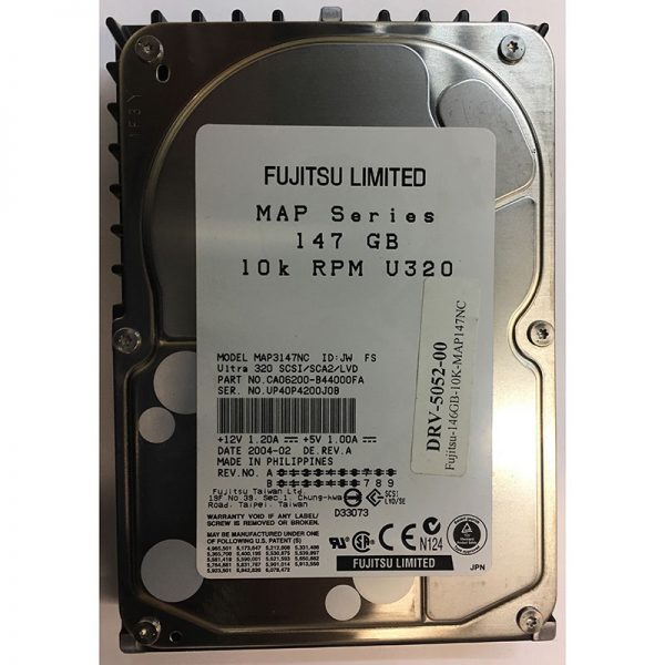 CA06200-B44000FA - Fujitsu 73GB 10K RPM SCSI 3.5" HDD 80 pin U320