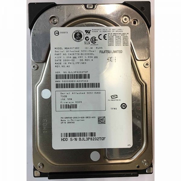 MBA3073RC - Fujitsu 73GB 15K RPM SAS 3.5" HDD