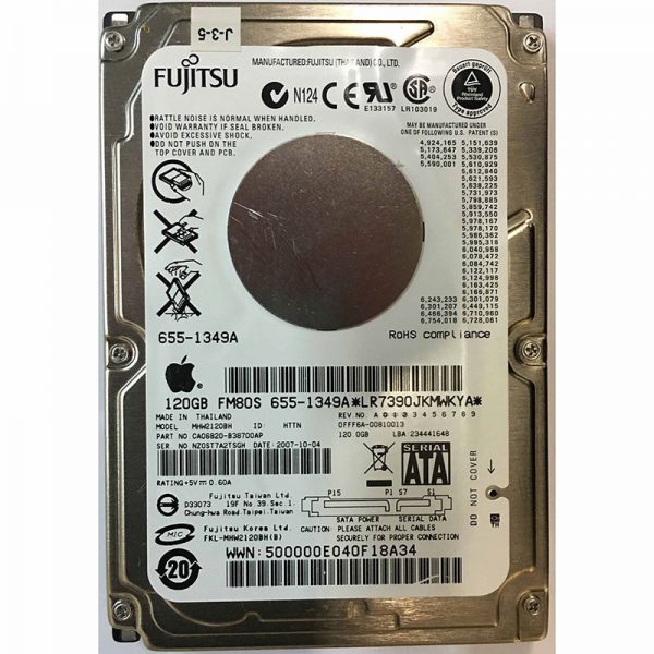 CA06820-B38700AP - Fujitsu 120GB 5400 RPM SATA  2.5" HDD