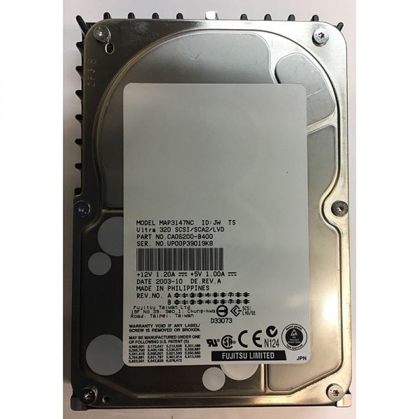 CA06200-B400 - Fujitsu 146GB 10K RPM SCSI 3.5" HDD U320 80 pin