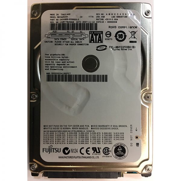 CA06889-B39900LG - Fujitsu 250GB 5400 RPM SATA 2.5" HDD