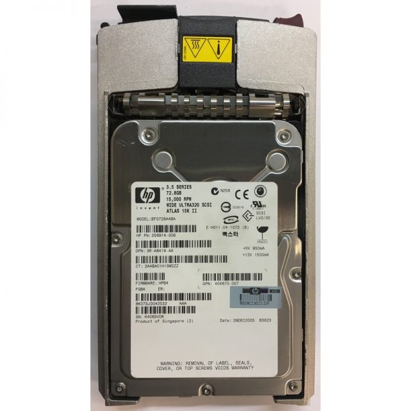 3R-A6419-AA - HP 73GB 15K RPM SCSI 3.5" HDD U320 80 pin w/ tray