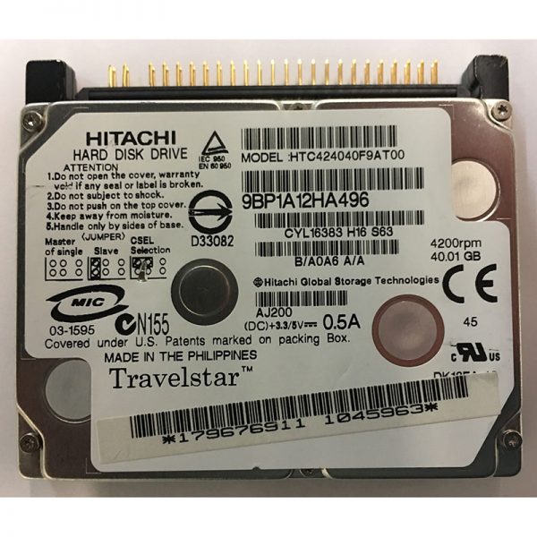 HTC424040F9AT00 - Hitachi 40GB 4200 RPM IDE 2.5" HDD