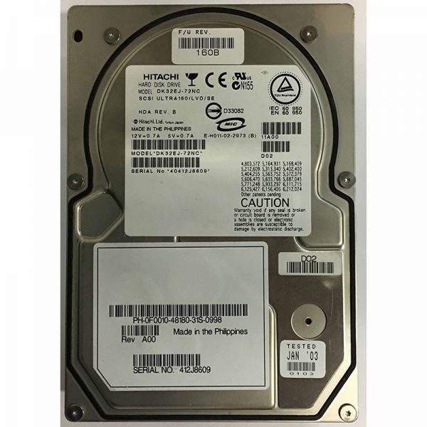 F0010 - Dell 73GB 10K RPM SCSI 3.5" HDD U320 80 Pin