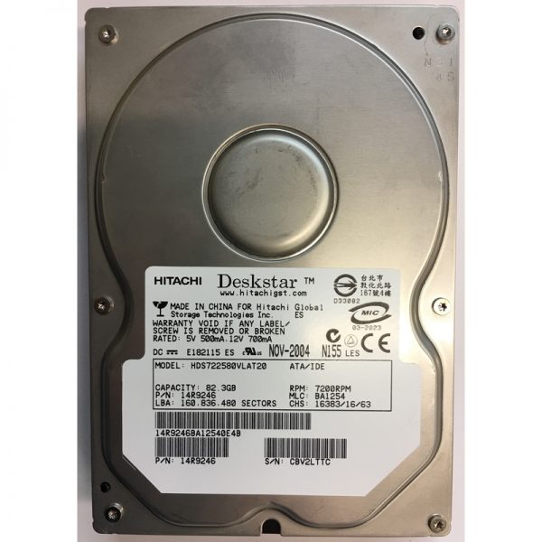 14R9246 - Hitachi 80GB 7200 RPM IDE 3.5" HDD