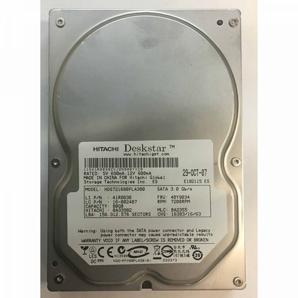 41R0030 - Lenovo 80GB 7200 RPM SATA 3.5" HDD