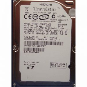 HTS541280H9SA00 - Hitachi 80GB 5400 RPM SATA 2.5" HDD