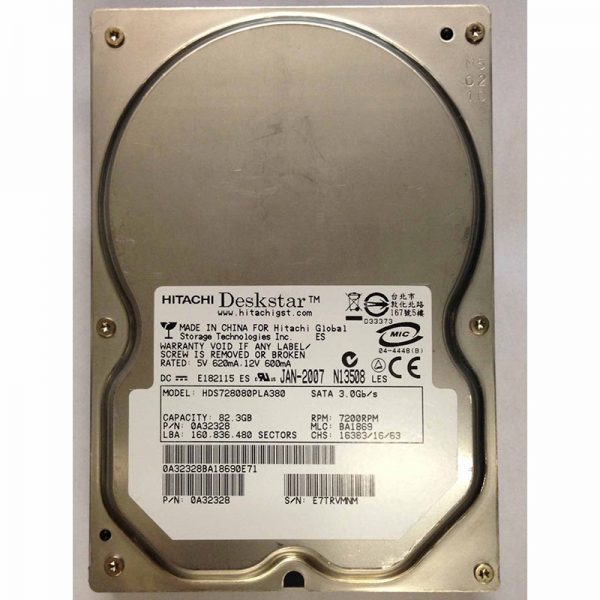 0A30356 - Hitachi 80GB 7200 RPM SATA 3.5" HDD