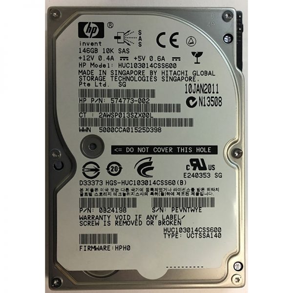 613989-001 - HP 146GB 10K RPM SAS 2.5" HDD