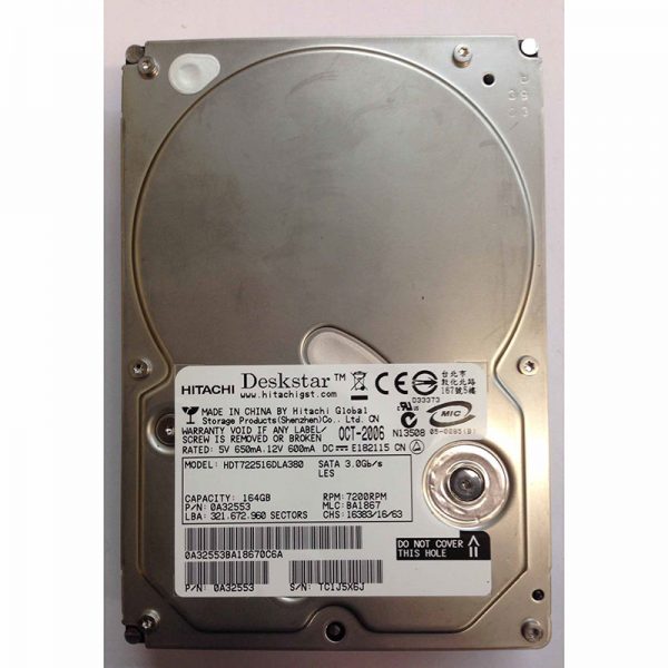 0A32553 - Hitachi 164GB 7200 RPM SATA 3.5" HDD