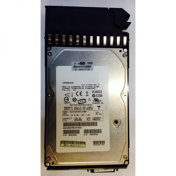 481273-001 - HP 450GB 15K RPM SAS 3.5" HDD w/ tray for MSA2
