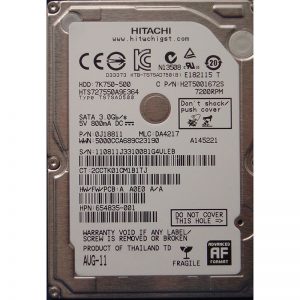 HTS727550A9E364 - Hitachi 500GB 7200 RPM SATA 2.5" HDD
