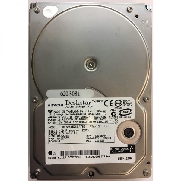 HDS725050KLAT80 - Hitachi 500GB 7200 RPM IDE 3.5" HDD