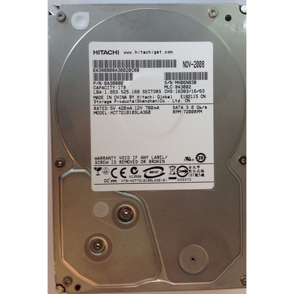 HCT721010SLA360 - Hitachi 1TB 7200 RPM SATA 3.5" HDD