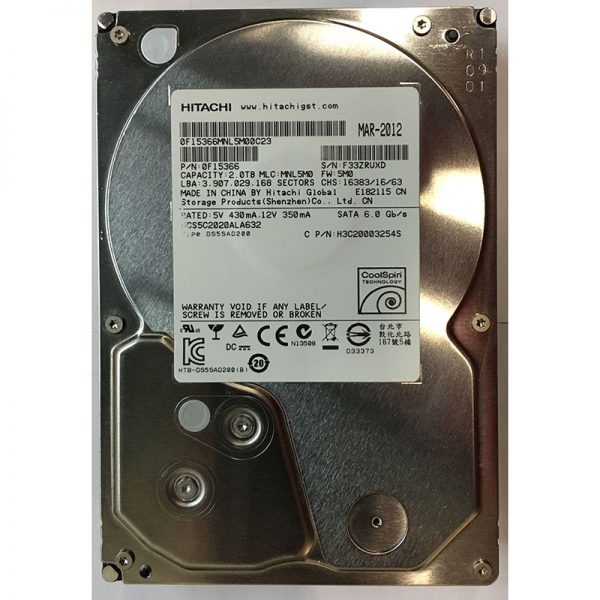 HCS5C2020ALA632 - Hitachi 2TB 5900 RPM SATA 3.5" HDD