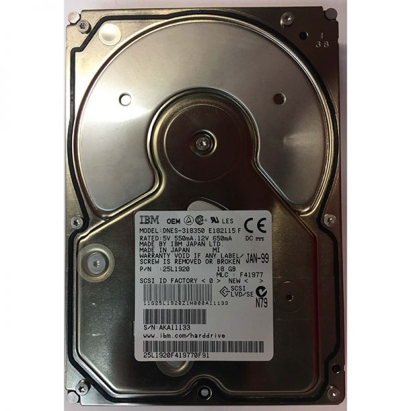 DNES-318350 - IBM 18GB 7200 RPM SCSI 3.5" HDD U160 80 pin