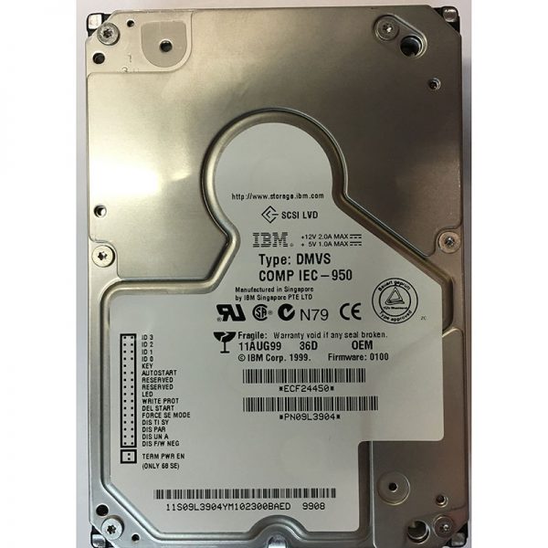 09L3904 - IBM 36GB 10K RPM SCSI 3.5" HDD U160 80 pin