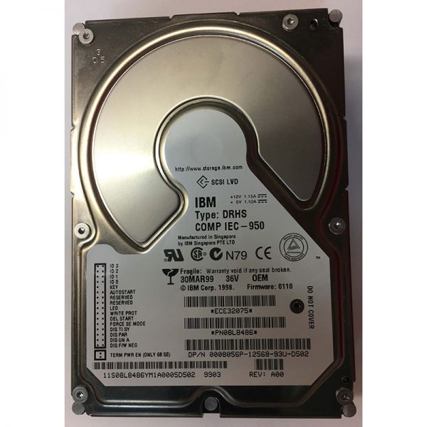 08L8486 - IBM 36GB 10K RPM SCSI 3.5" HDD U160 68 pin