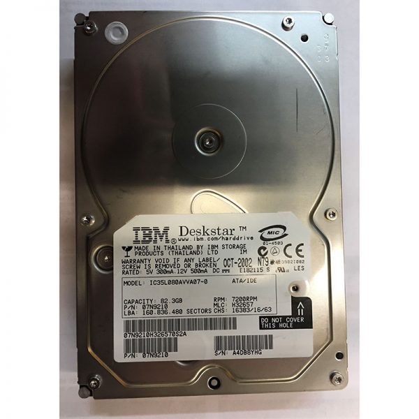 IC35L080AVVA07-0 - IBM 80GB 7200 RPM IDE 3.5" HDD