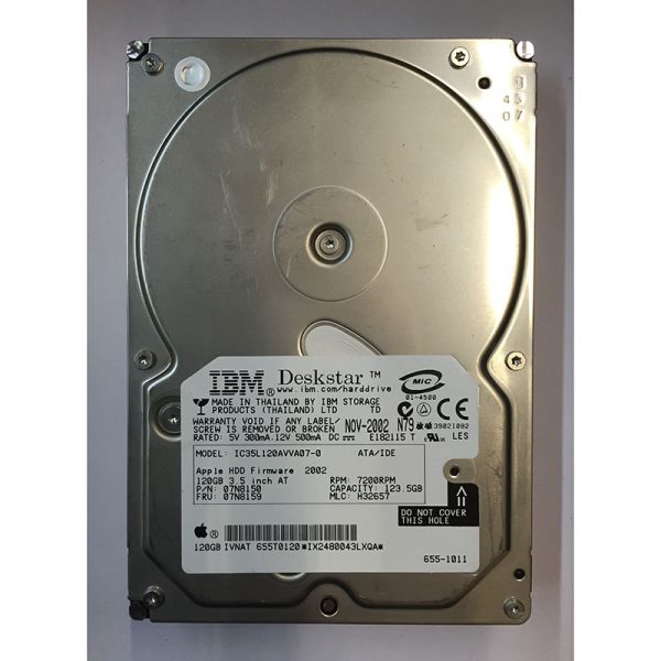 655-1011 - Apple 123GB 7200 RPM IDE 3.5" HDD IBM 07N8150 version