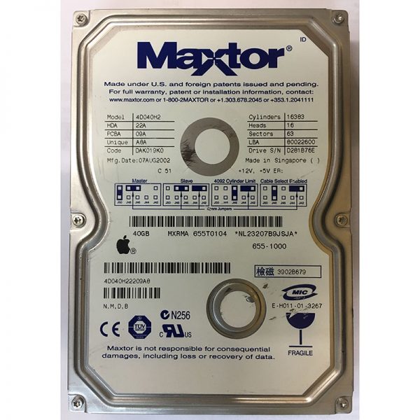 4D040H22209A8 - Maxtor 40GB 5400 RPM IDE 3.5" HDD