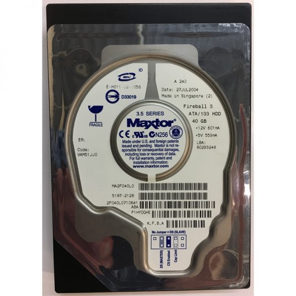 2F040L0710641 - Maxtor 40GB 5400 RPM IDE 3.5" HDD