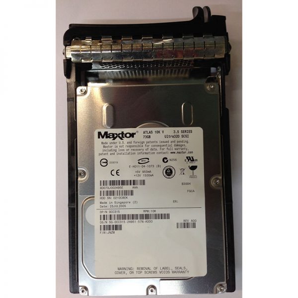 8D073J002495E - Maxtor 73GB 10K RPM SCSI 3.5" HDD U320 80 pin w/ tray