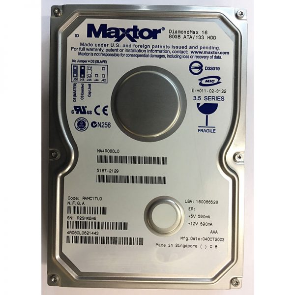 4R080L0 - Maxtor 80GB 5400 RPM IDE 3.5" HDD