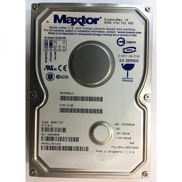 5187-2129 - HP 80GB 5400 RPM IDE 3.5" HDD