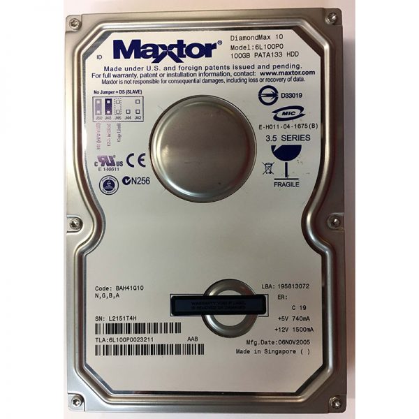 6L100P0023211 - Maxtor 100GB 7200 RPM IDE 3.5" HDD