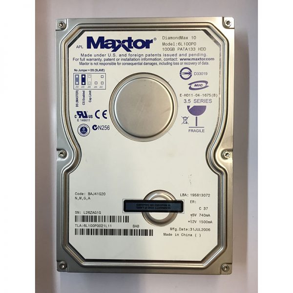 6L100P0021L11 - Maxtor 100GB 7200 RPM IDE 3.5" HDD