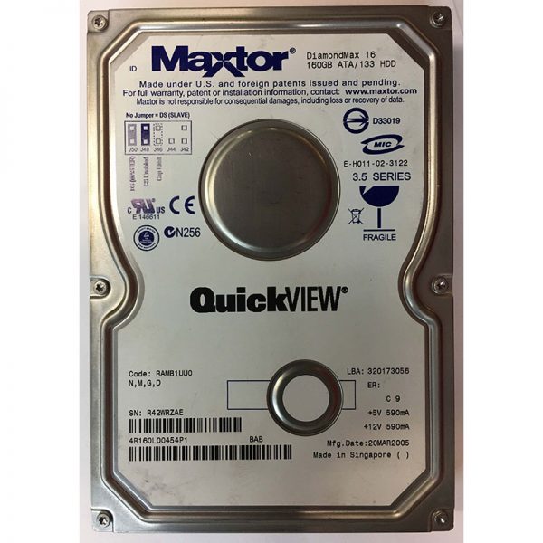 4R160L00454P1 - Maxtor 160GB 5400 RPM IDE 3.5" HDD