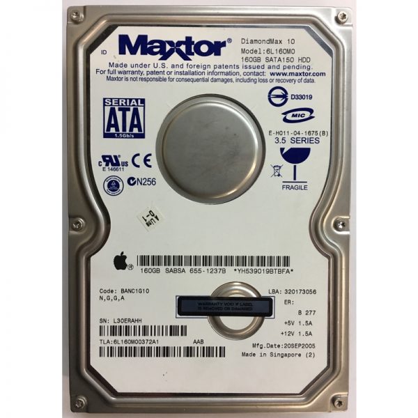 6L160M0 - Maxtor 160GB 7200 RPM SATA 3.5" HDD