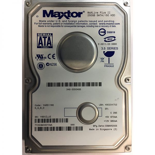 7Y250M00673GA - Maxtor 250GB 7200 RPM SATA 3.5" HDD