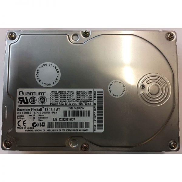 EX13A2F1 - Quantum 13GB 5400 RPM IDE 3.5" HDD
