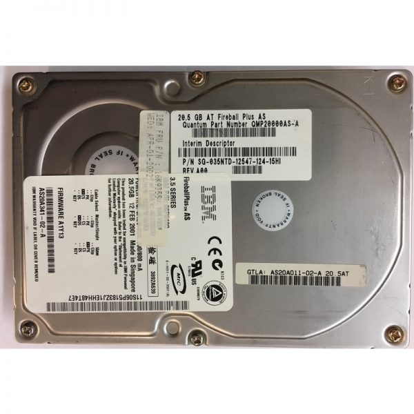 035NTD - Dell 20GB 7200 RPM IDE 3.5" HDD Quantum branded AS20A011-02-A