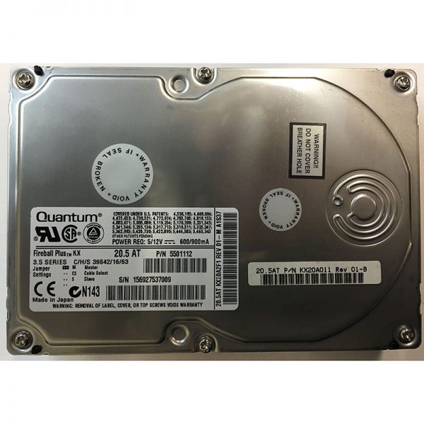 KX20A011 - Quantum 20GB 5400 RPM IDE 3.5" HDD