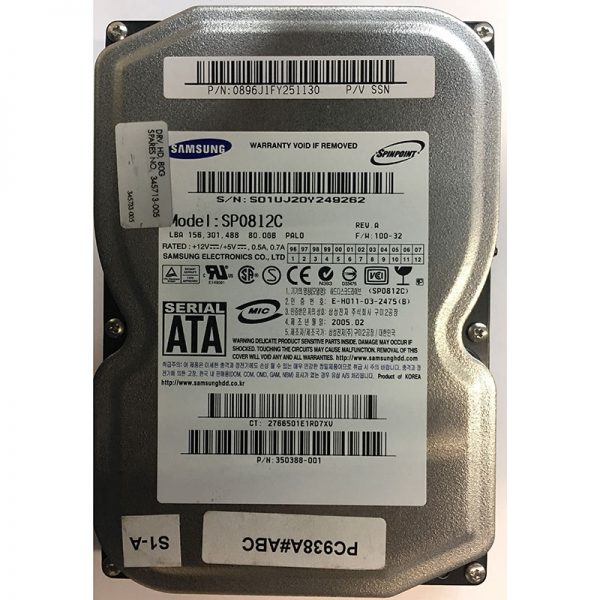 350388-001 - HP 80GB 7200 RPM SATA 3.5" HDD