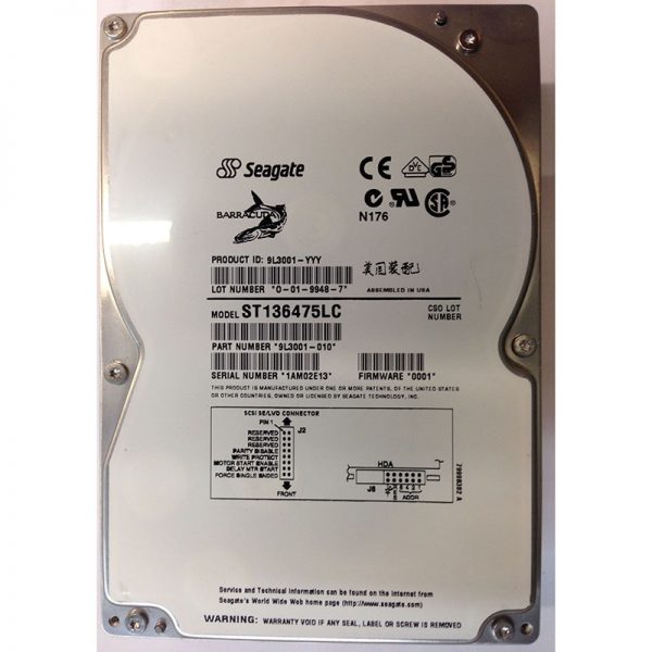 ST136475LC - Seagate 36GB 7200 RPM SCSI 3.5" HDD Ultra 2 80 pin