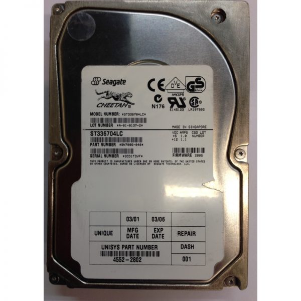 ST336704LC - Seagate 36GB 10K RPM SCSI 3.5" HDD U160 80 pin