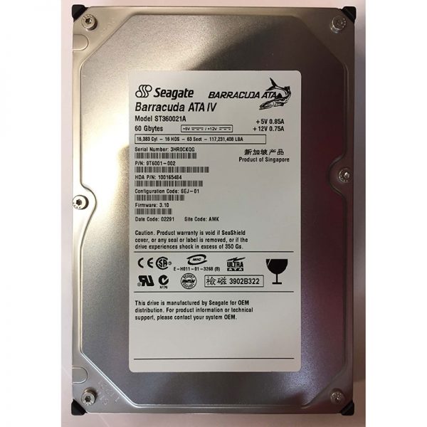 9T6001-002 - Seagate 60GB 7200 RPM IDE 3.5" HDD