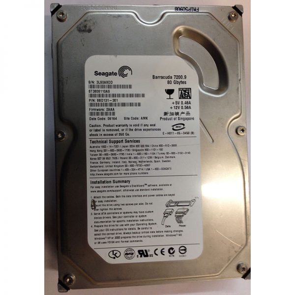 9BD131-301 - Seagate 80GB 7200 RPM SATA 3.5" HDD