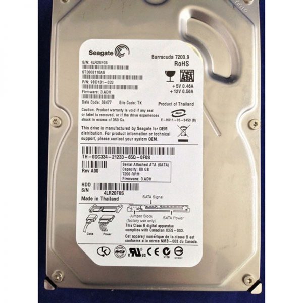 9BD131-033 - Seagate 80GB 7200 RPM SATA 3.5" HDD