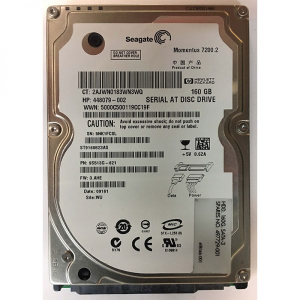 ST9160823AS - Seagate 160GB 7200 RPM SATA 2.5" HDD