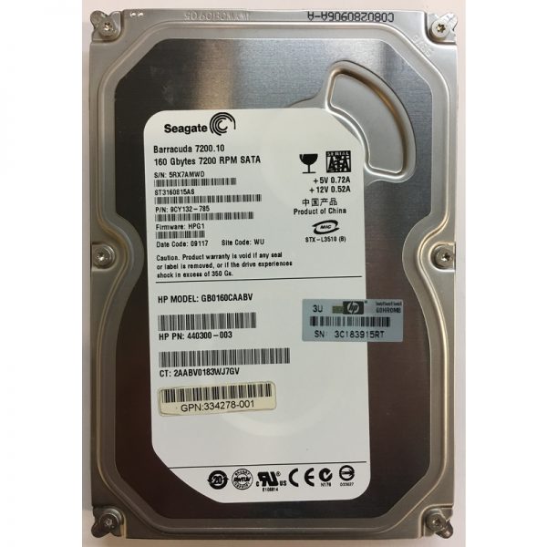 334278-001 - HP 160GB 7200 RPM SATA 3.5" HDD 9CY132- version