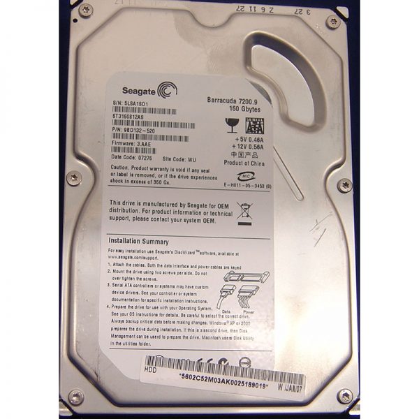 ST3160812AS - Seagate 160GB 7200 RPM SATA 3.5" HDD