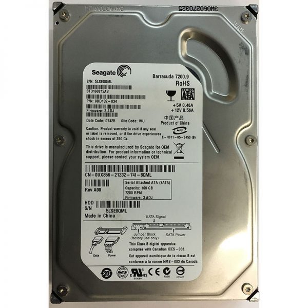 9BD132-034 - Seagate 160GB 7200 RPM SATA 3.5" HDD