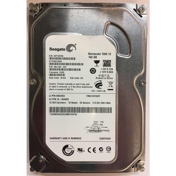 9SL13A-541 - Seagate 160GB 7200 RPM SATA 3.5" HDD